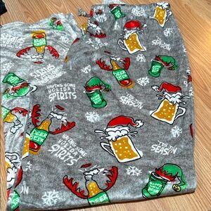 STATE Kids Pajama Bottoms - Gray with Festive Print